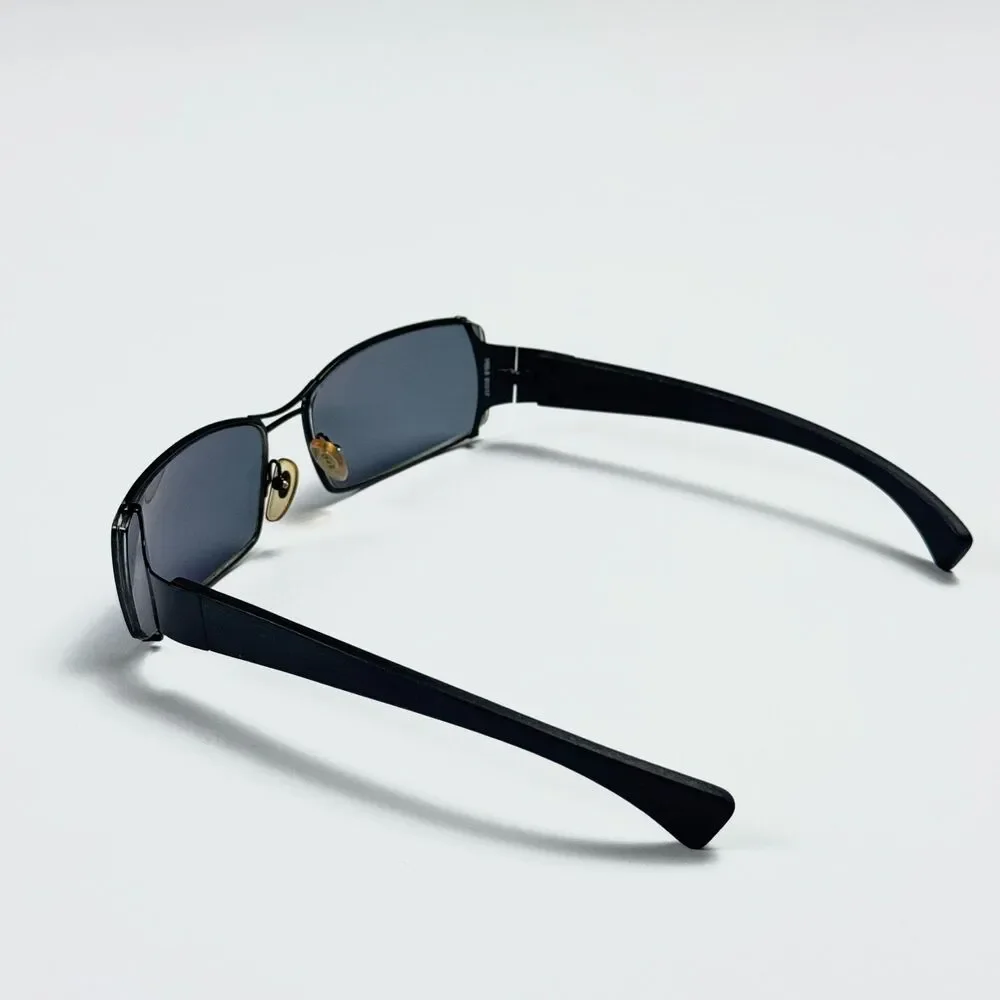 Gold & Wood Paris H05.8 Wood Temple Eyeglass Frames Men 61-17 Black Metal RX